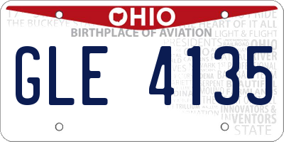 OH license plate GLE4135
