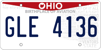 OH license plate GLE4136