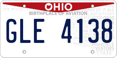 OH license plate GLE4138