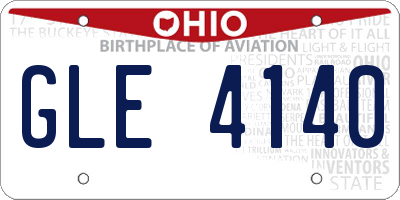 OH license plate GLE4140