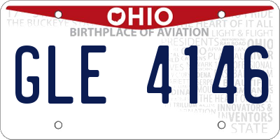 OH license plate GLE4146