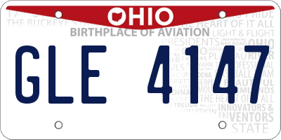 OH license plate GLE4147