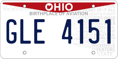 OH license plate GLE4151