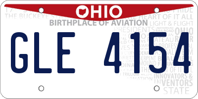 OH license plate GLE4154