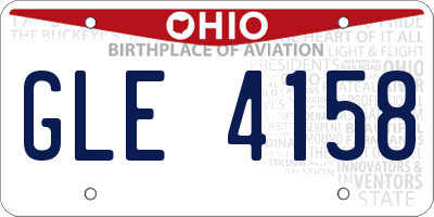 OH license plate GLE4158