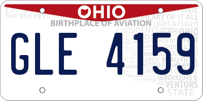 OH license plate GLE4159