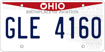 OH license plate GLE4160