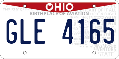 OH license plate GLE4165