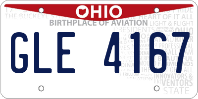 OH license plate GLE4167