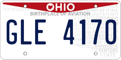 OH license plate GLE4170