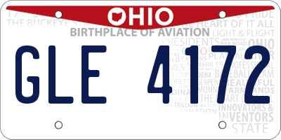 OH license plate GLE4172