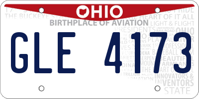OH license plate GLE4173