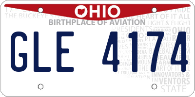 OH license plate GLE4174