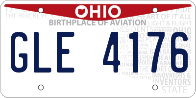 OH license plate GLE4176