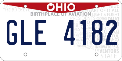 OH license plate GLE4182