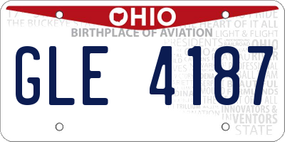 OH license plate GLE4187