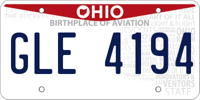 OH license plate GLE4194