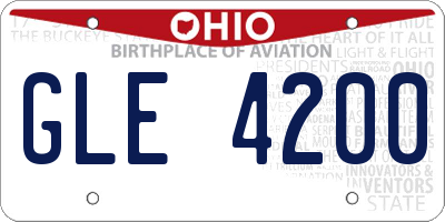 OH license plate GLE4200