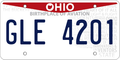 OH license plate GLE4201