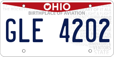 OH license plate GLE4202