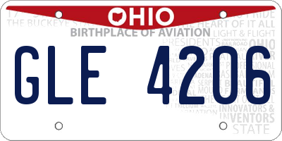 OH license plate GLE4206