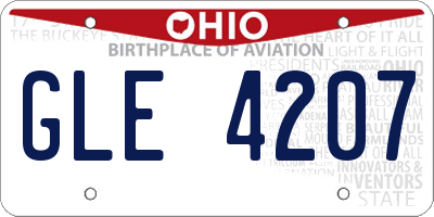 OH license plate GLE4207