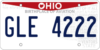 OH license plate GLE4222
