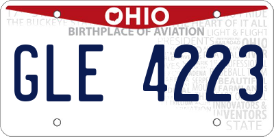 OH license plate GLE4223