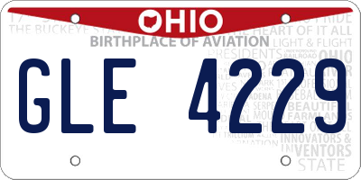 OH license plate GLE4229