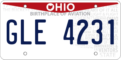 OH license plate GLE4231