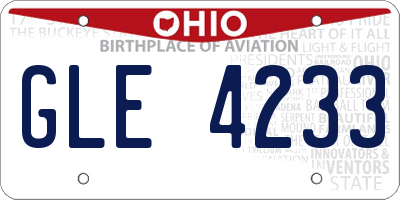 OH license plate GLE4233