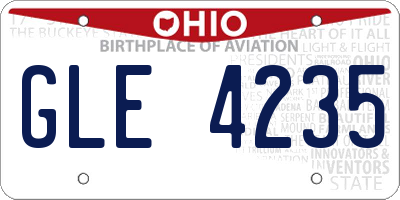 OH license plate GLE4235