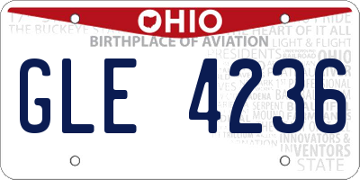 OH license plate GLE4236