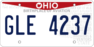 OH license plate GLE4237