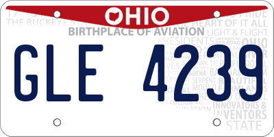 OH license plate GLE4239