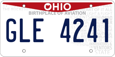 OH license plate GLE4241