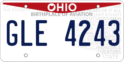 OH license plate GLE4243
