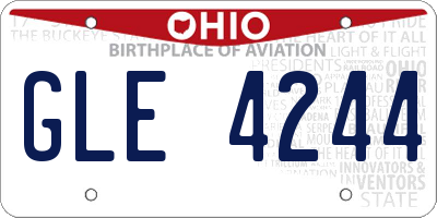 OH license plate GLE4244