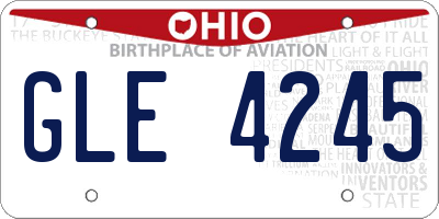 OH license plate GLE4245