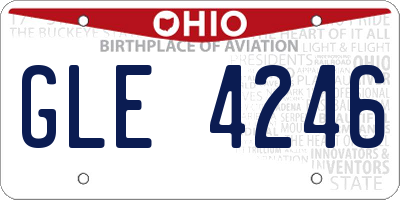 OH license plate GLE4246