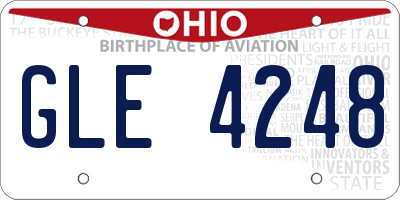 OH license plate GLE4248