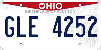 OH license plate GLE4252