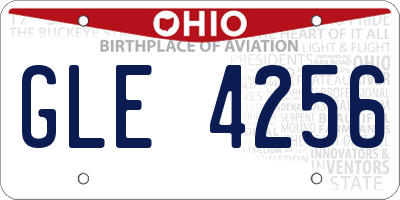 OH license plate GLE4256