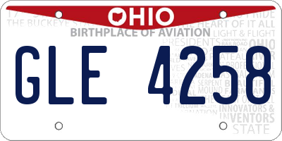 OH license plate GLE4258