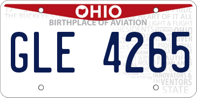 OH license plate GLE4265