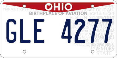 OH license plate GLE4277