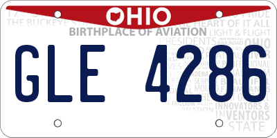 OH license plate GLE4286