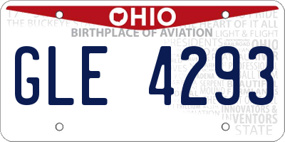 OH license plate GLE4293