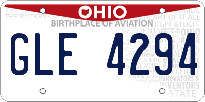 OH license plate GLE4294