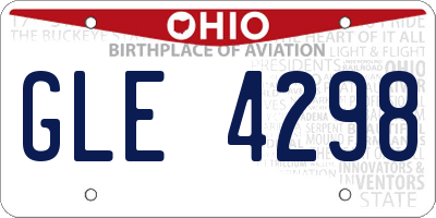OH license plate GLE4298